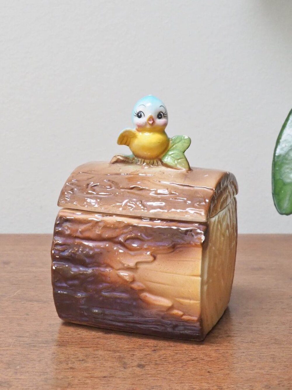 Vtg Norcrest Japan Ceramic Blue Bird Jam Jar